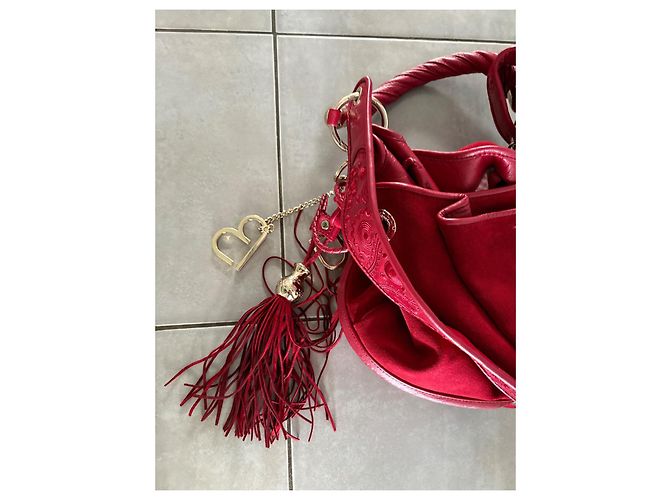 Borsa a tracolla Lancel Brigitte Bardot BB in velluto rosso - vista 3