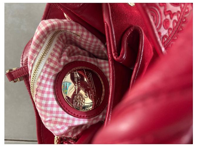 Borsa a tracolla Lancel Brigitte Bardot BB in velluto rosso - vista 6