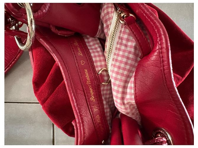 Borsa a tracolla Lancel Brigitte Bardot BB in velluto rosso - vista 7