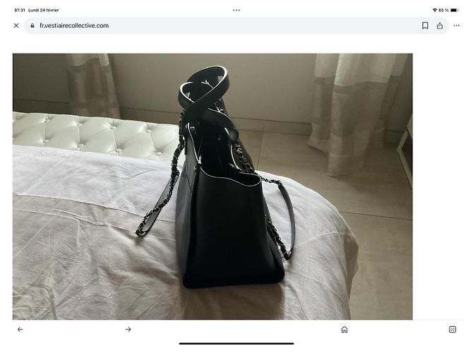 Borsa tote Chanel Deauville in pelle nera Nero - vista 11