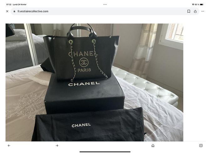 Borsa tote Chanel Deauville in pelle nera Nero - vista 2