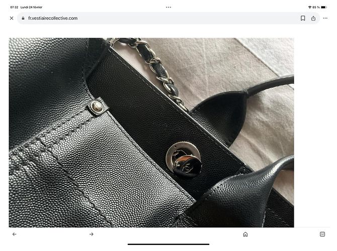 Borsa tote Chanel Deauville in pelle nera Nero - vista 3