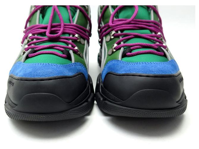 NUOVE SCARPE GUCCI FLASHTREK 7 41 CANVAS E PELLE + SCATOLA SNEAKERS Verde - vista 4