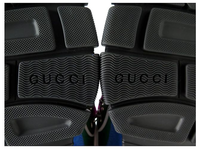 NUOVE SCARPE GUCCI FLASHTREK 7 41 CANVAS E PELLE + SCATOLA SNEAKERS Verde - vista 7