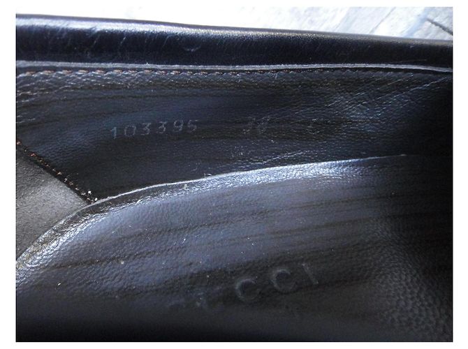 Mocassini Gucci Neri in Tela Logata e Pelle 38 Nero - vista 10