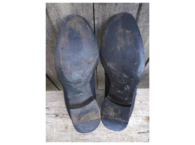 Mocassini Gucci Neri in Tela Logata e Pelle 38 Nero - vista 7
