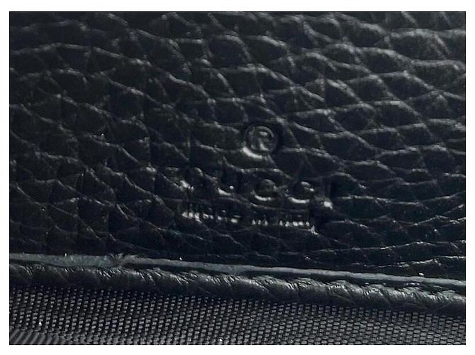 Gucci Black Grained Leather Wallet with Silver GG Initials - view 9