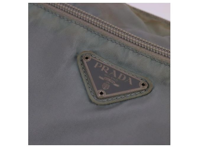 PRADA Schultertasche aus Nylon hellblau grau silber authentisch bs21902 Braun - Ansicht 17