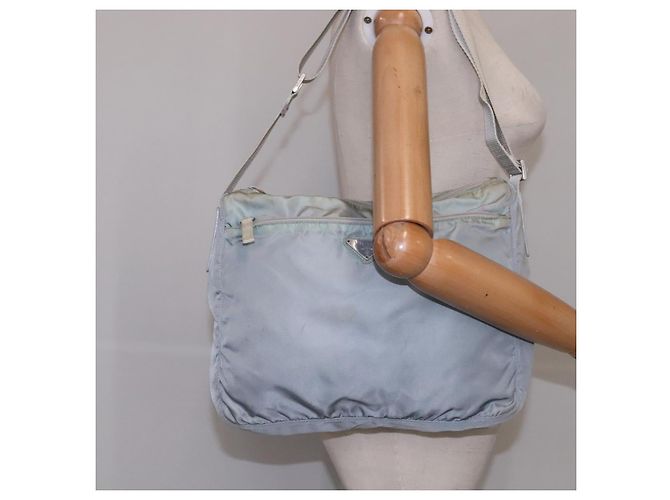 PRADA Schultertasche aus Nylon hellblau grau silber authentisch bs21902 Braun - Ansicht 22