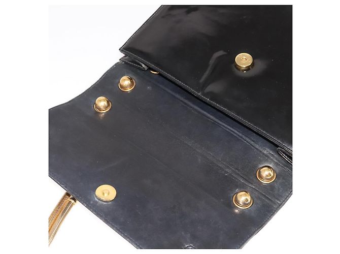 Borsa a Spalla CHANEL Smalto Nero Oro CC Auth 110814 D'oro - vista 10