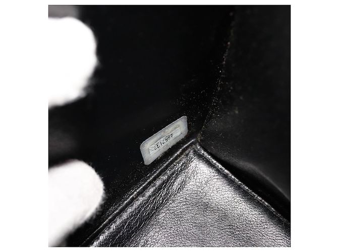 Borsa a Spalla CHANEL Smalto Nero Oro CC Auth 110814 D'oro - vista 12