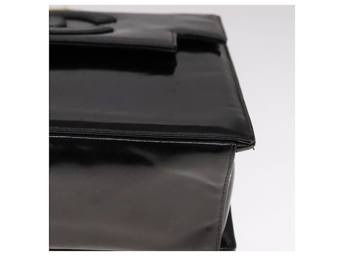 Borsa a Spalla CHANEL Smalto Nero Oro CC Auth 110814 D'oro - vista 14