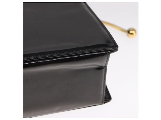 Borsa a Spalla CHANEL Smalto Nero Oro CC Auth 110814 D'oro - vista 16