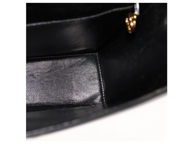 Borsa a Spalla CHANEL Smalto Nero Oro CC Auth 110814 D'oro - vista 19