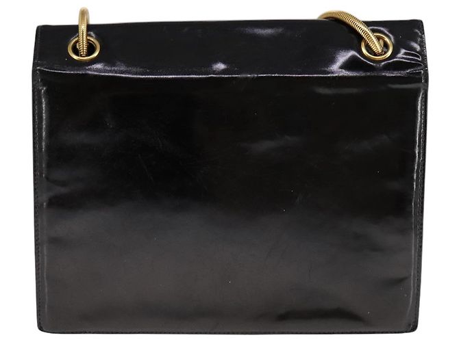 Borsa a Spalla CHANEL Smalto Nero Oro CC Auth 110814 D'oro - vista 2