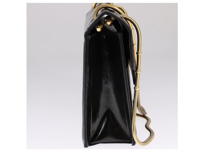 Borsa a Spalla CHANEL Smalto Nero Oro CC Auth 110814 D'oro - vista 3