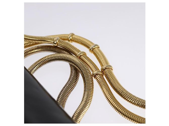 Borsa a Spalla CHANEL Smalto Nero Oro CC Auth 110814 D'oro - vista 8