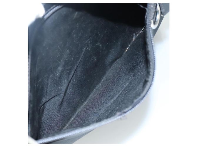 Borsa a spalla PRADA in nylon nero argento autentica mr935 - vista 11