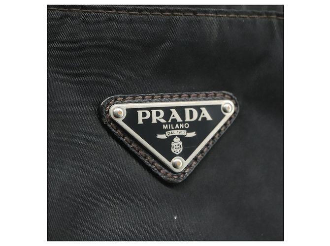 Borsa a spalla PRADA in nylon nero argento autentica mr935 - vista 19