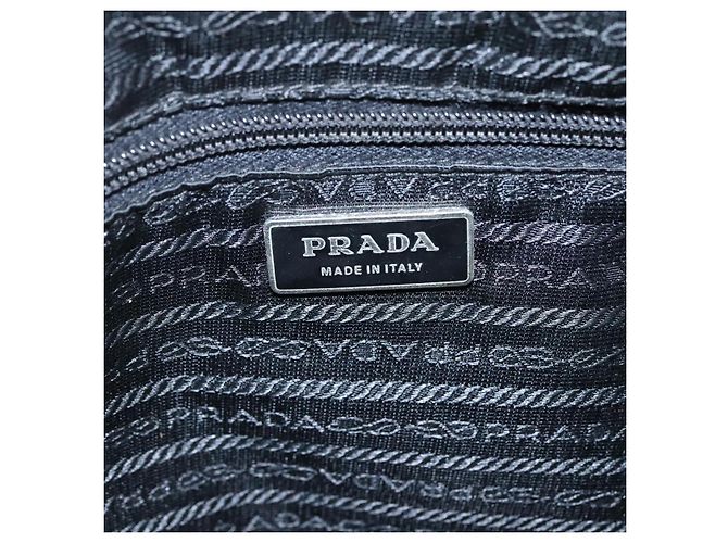 Borsa a spalla PRADA in nylon nero argento autentica mr935 - vista 20