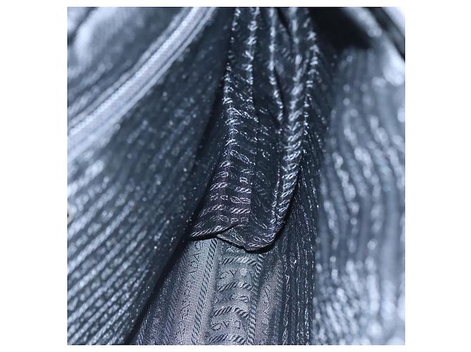 Borsa a spalla PRADA in nylon nero argento autentica mr935 - vista 21