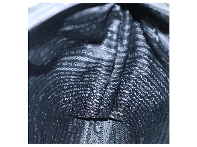 Borsa a spalla PRADA in nylon nero argento autentica mr935 - vista 22