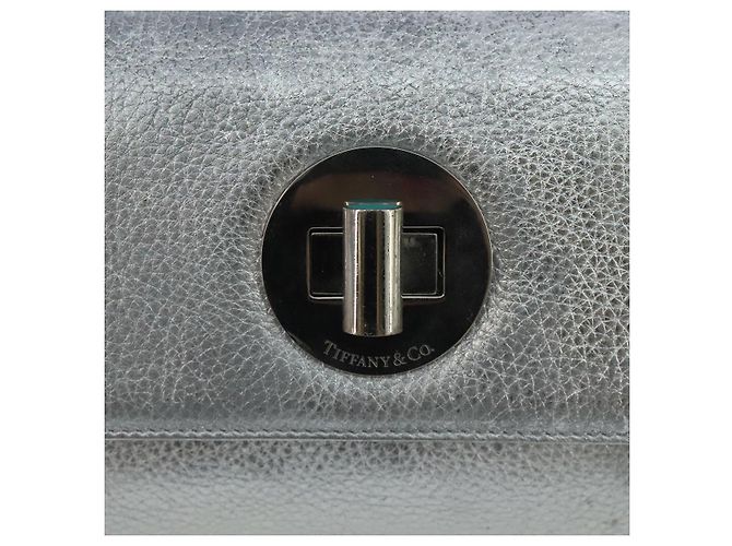 Autre Marque Borsa a spalla a catena in pelle argento Auth 110794 - vista 10