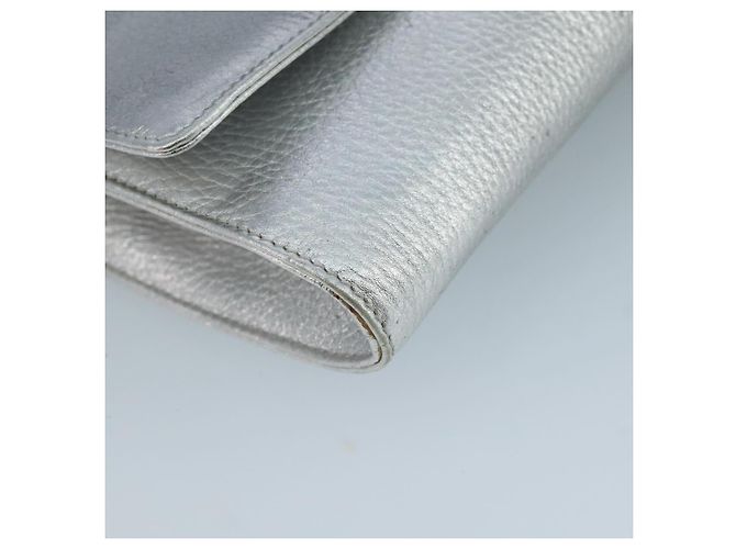 Autre Marque Borsa a spalla a catena in pelle argento Auth 110794 - vista 14