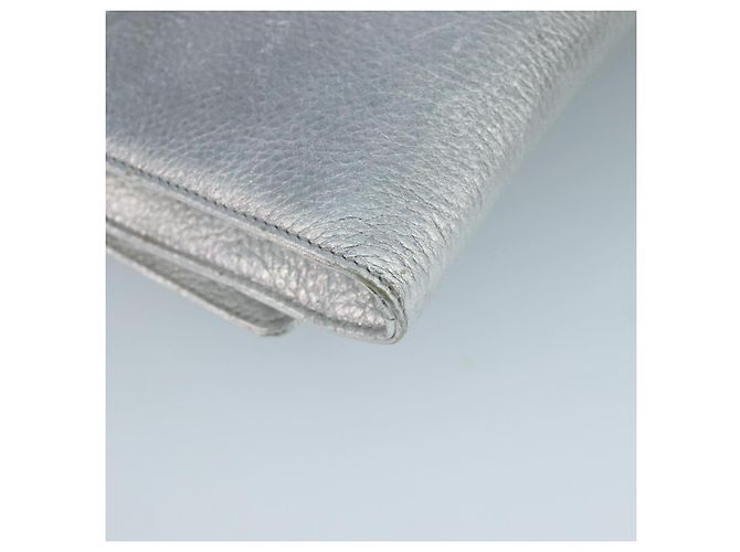 Autre Marque Borsa a spalla a catena in pelle argento Auth 110794 - vista 16