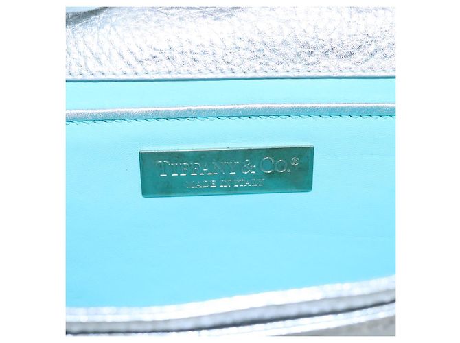 Autre Marque Borsa a spalla a catena in pelle argento Auth 110794 - vista 17