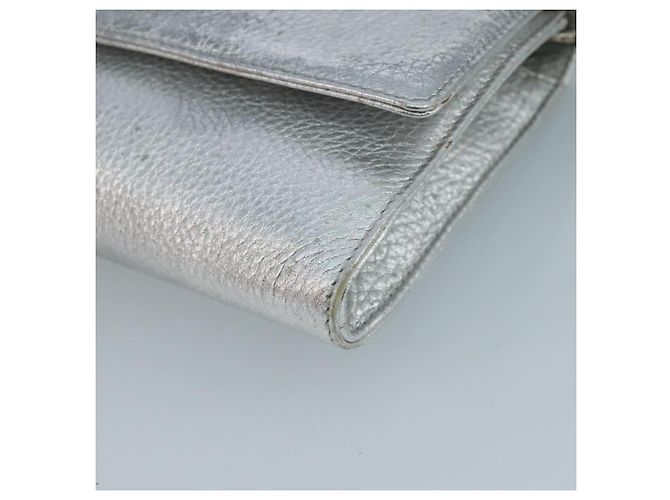 Autre Marque Borsa a spalla a catena in pelle argento Auth 110794 - vista 9