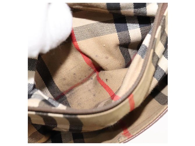 Autre Marque Borsa a spalla Burberrys in pelle marrone argento autentica bs21793 - vista 12