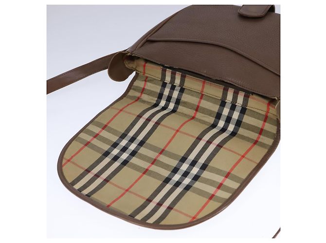 Autre Marque Borsa a spalla Burberrys in pelle marrone argento autentica bs21793 - vista 18