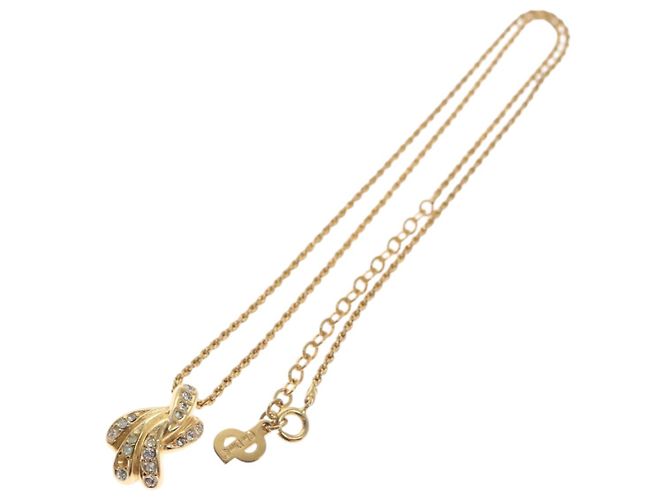 Collana Christian Dior metallo oro Auth FF5523 D'oro - vista 2