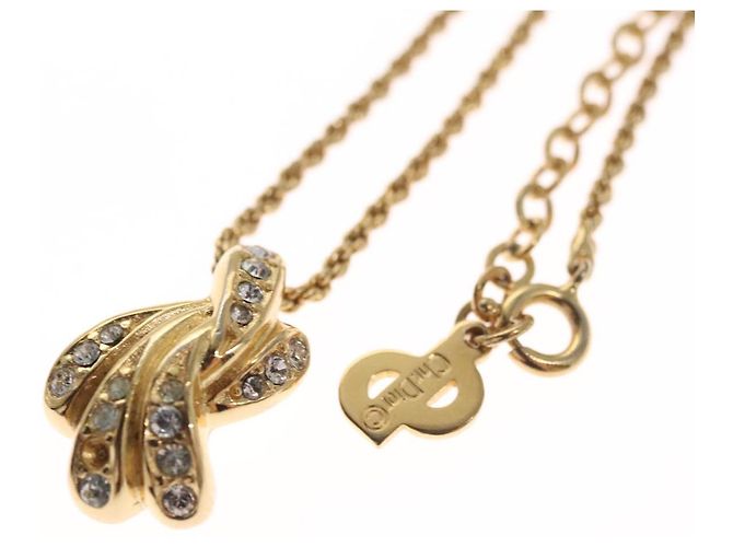 Collana Christian Dior metallo oro Auth FF5523 D'oro - vista 3
