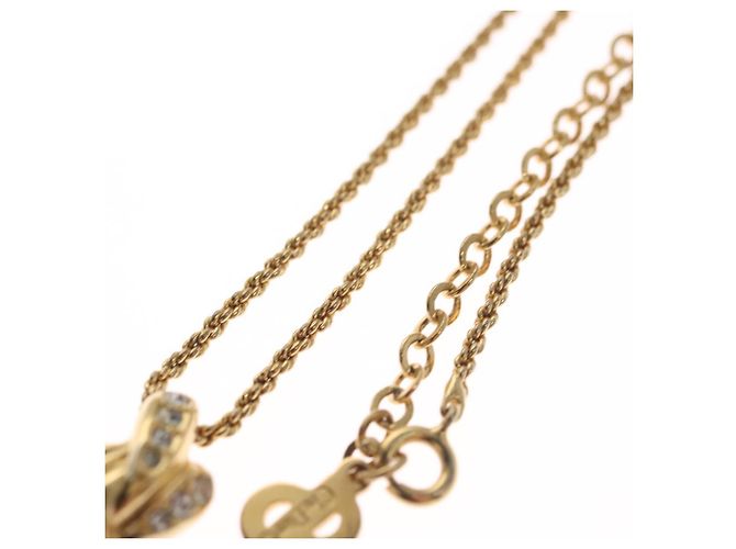 Collana Christian Dior metallo oro Auth FF5523 D'oro - vista 4