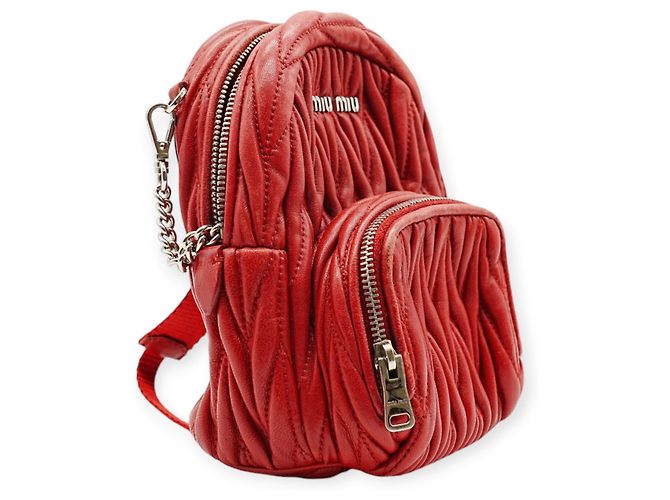 Zaino Mini Miu Miu Rosso - vista 2