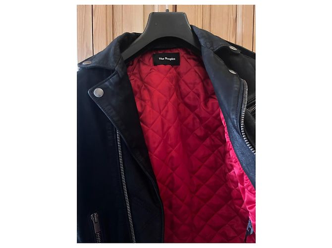 Perfecto-Jacke THE KOOPLES Schwarz Rot - Ansicht 2