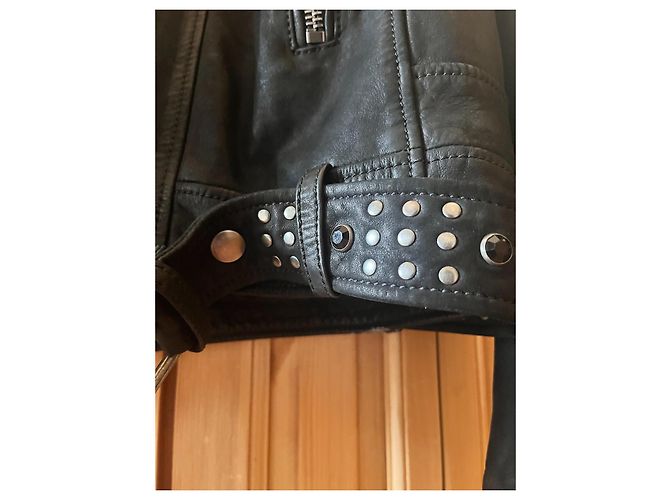 Perfecto-Jacke THE KOOPLES Schwarz Rot - Ansicht 4