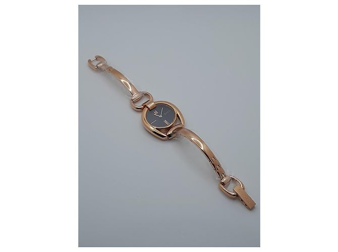 Orologio Gucci Horsebit Oro Rosa e Quadrante Nero YA139507 D'oro - vista 3