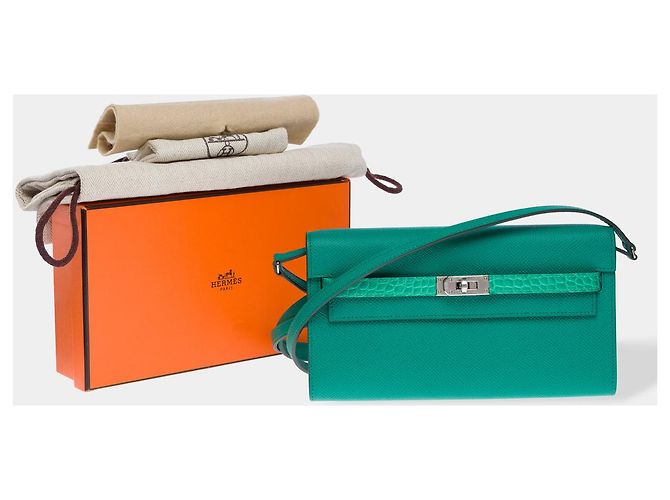 Hermès Borsa HERMES Kelly to go in Pelle Verde - 102486 - vista 2