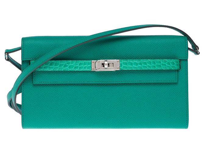 Hermès Borsa HERMES Kelly to go in Pelle Verde - 102486 - vista 3
