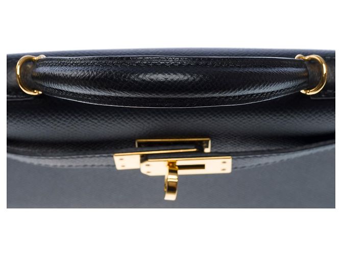 Hermès Sac HERMES Kelly Mini en Cuir Noir - 102473 - vue 10