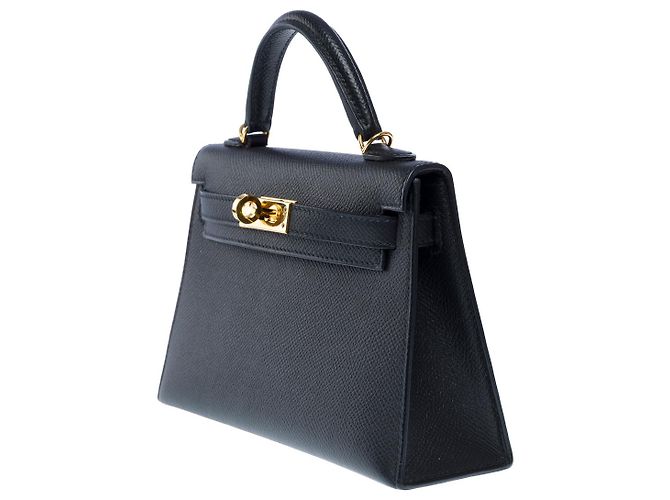 Hermès Sac HERMES Kelly Mini en Cuir Noir - 102473 - vue 5