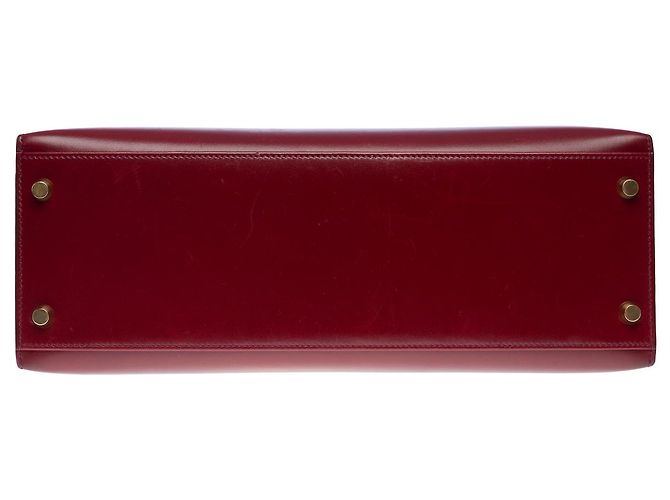 Hermès Sac HERMES Kelly 32 en Cuir Bordeaux - 102453 - vue 11