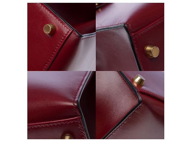 Hermès Sac HERMES Kelly 32 en Cuir Bordeaux - 102453 - vue 12