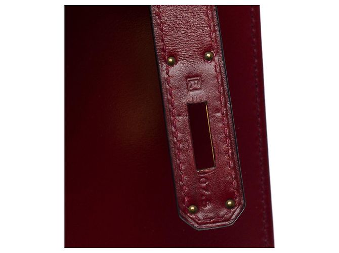 Hermès Sac HERMES Kelly 32 en Cuir Bordeaux - 102453 - vue 8