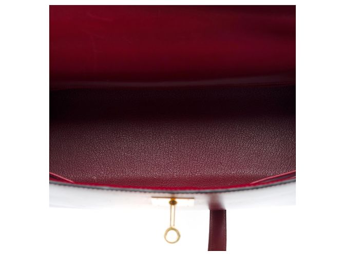 Hermès Sac HERMES Kelly 32 en Cuir Bordeaux - 102453 - vue 9