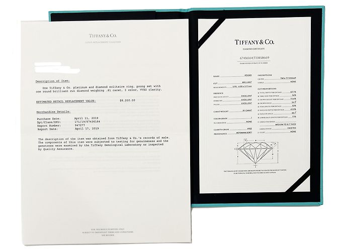 Tiffany & Co. 0,81 ct Rund Brilliant Diamant Verlobungsring - Ansicht 4
