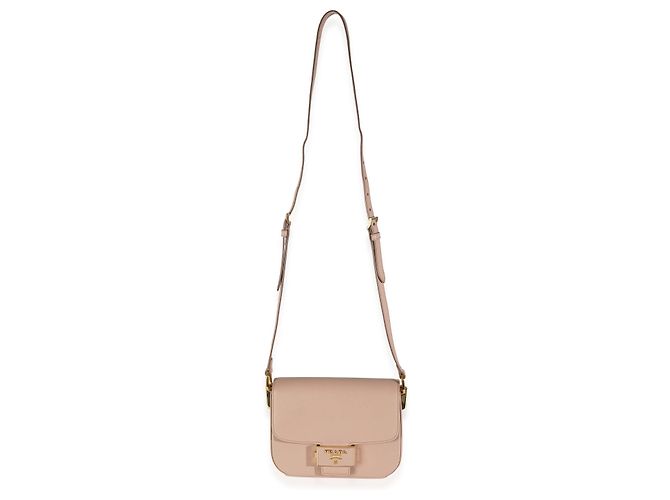 Borsa a Spalla Prada Cipria Saffiano Lux Embleme Rosa Beige - vista 5